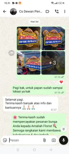 Testimonial Papan Bunga Pernikahan sinarjaya
