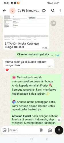 Testimonial Papan Bunga sinarjaya