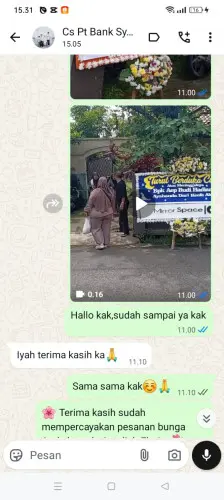 Testimonial Papan Bunga sinarjaya
